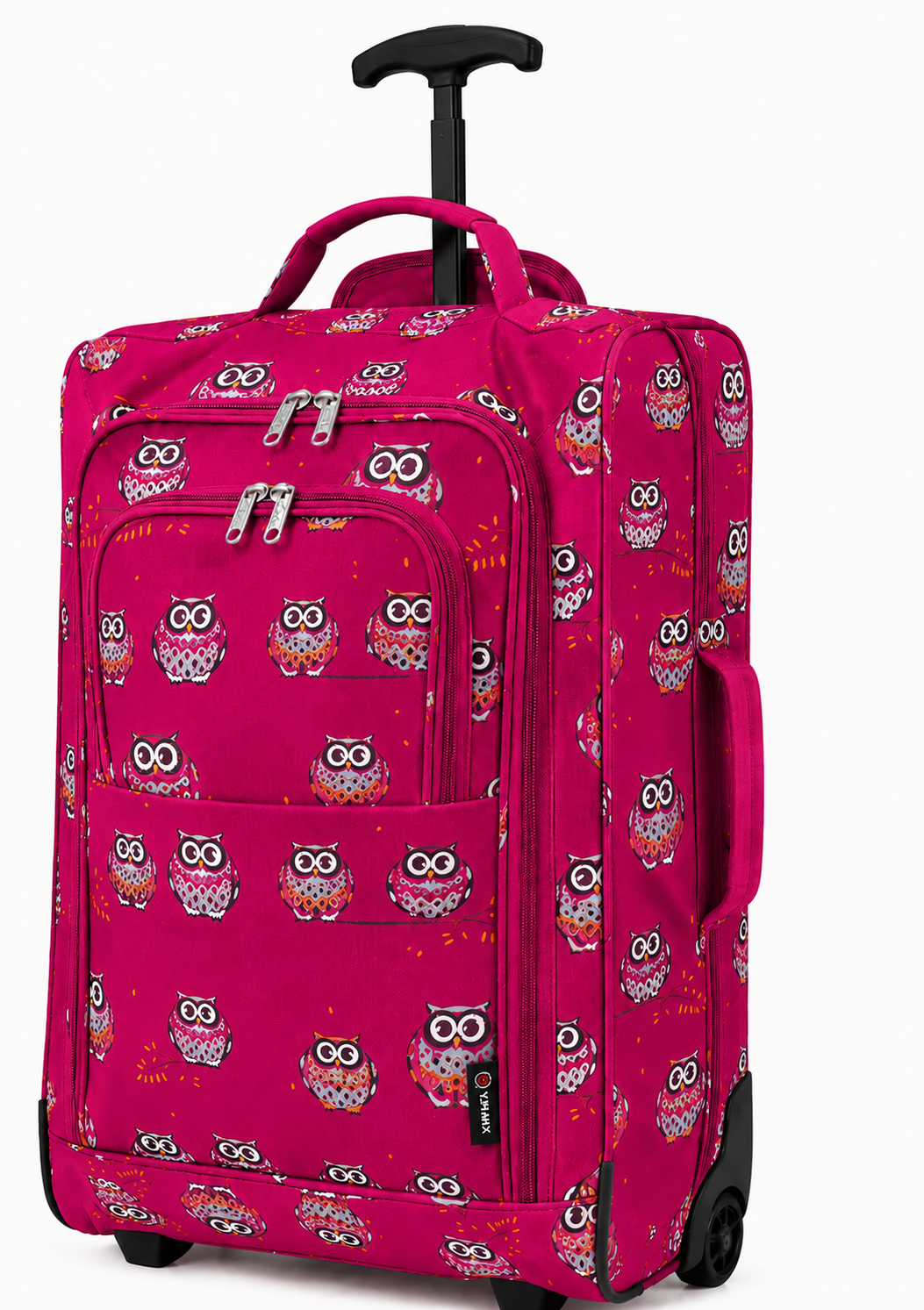 5 Cities Hand Luggage Cabin Bag (55x40x20cm) Owl Pink
