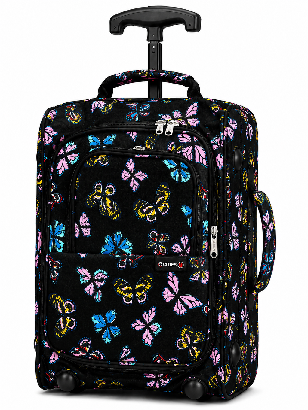 5 Cities Hand Luggage Cabin Bag (55x40x20cm) Butterfly Navy