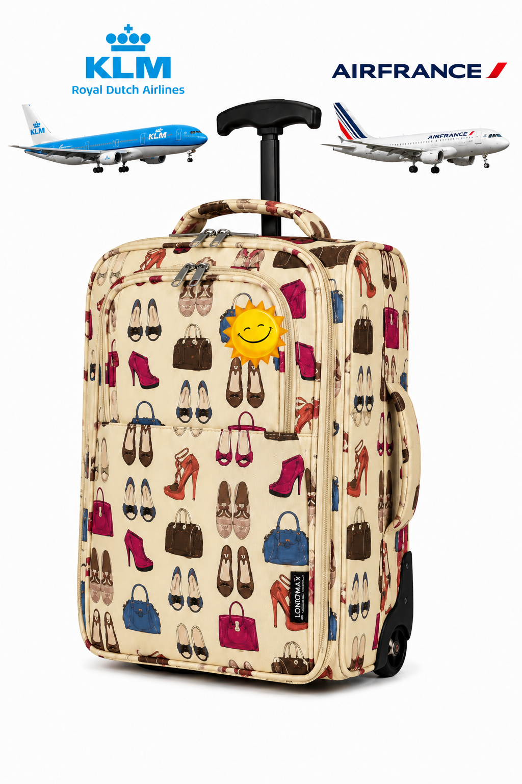 5 Cities Hand Luggage Cabin Bag (55x40x20cm) Cream Beige