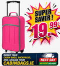 Benzi 55x35x20cm Cabin Bag 1.3 Kg Pink