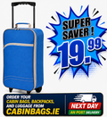 Benzi 55x35x20cm Cabin Bag 1.3 Kg Sky Blue