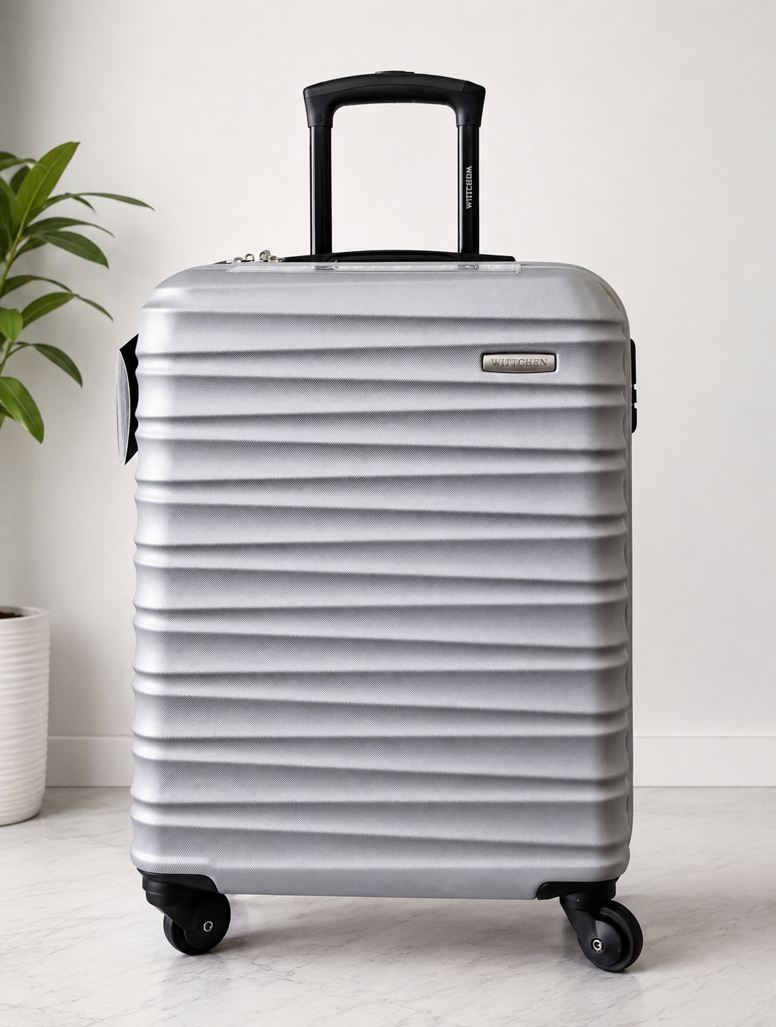 Full Size Overhead Hard-Shell Cabin Suitcase 55x40x20cm 2.55 Kg Wittchen Silver