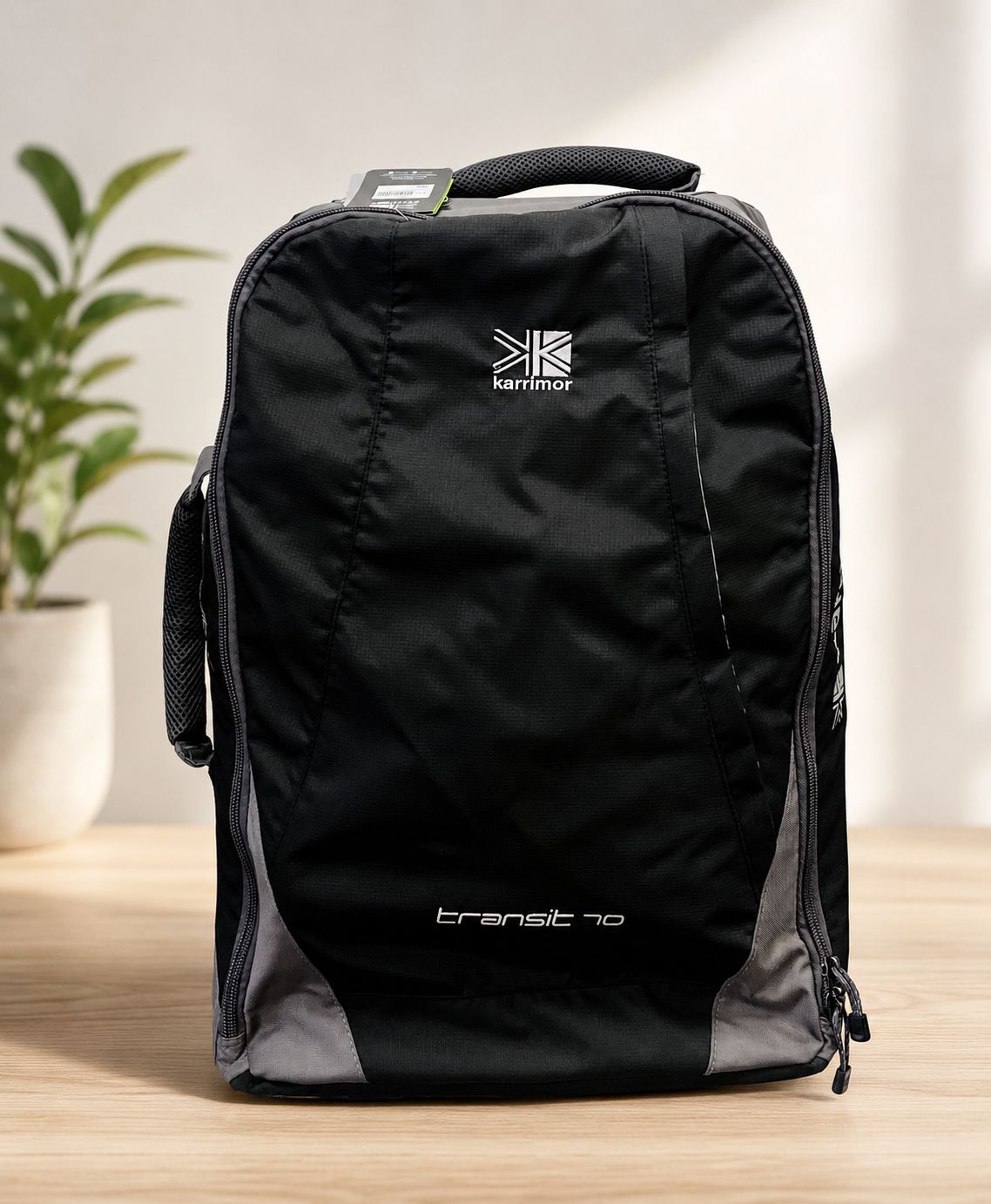 Check In Luggage Karrimor Transit 70 Litre 62x40x23cm  Trolley Backpack 2.45 kg  Black/Grey