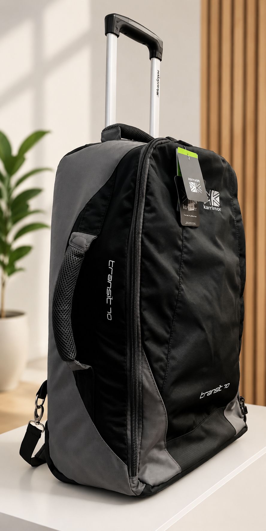 Check In Luggage Karrimor Transit 70 Litre 62x40x23cm  Trolley Backpack 2.45 kg  Black/Grey